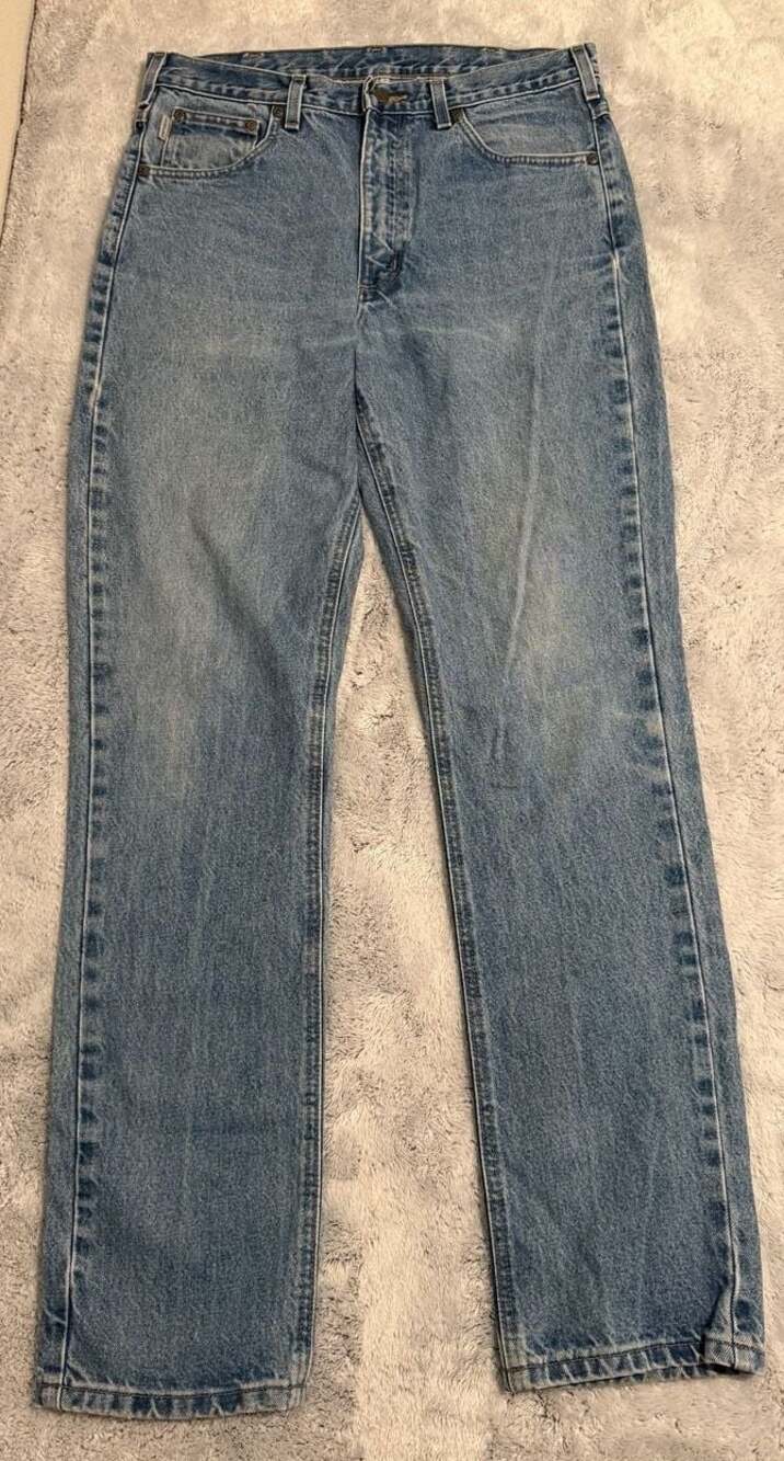 Carhartt Vintage Light Wash Blue Denim Straight Leg Jeans